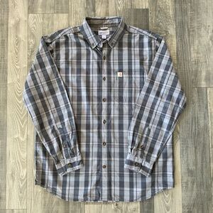 Carhartt Relaxed Fit Cotton Long Sleeve Plaid Shirt
104444 029
Men’s LARGE 
Grey